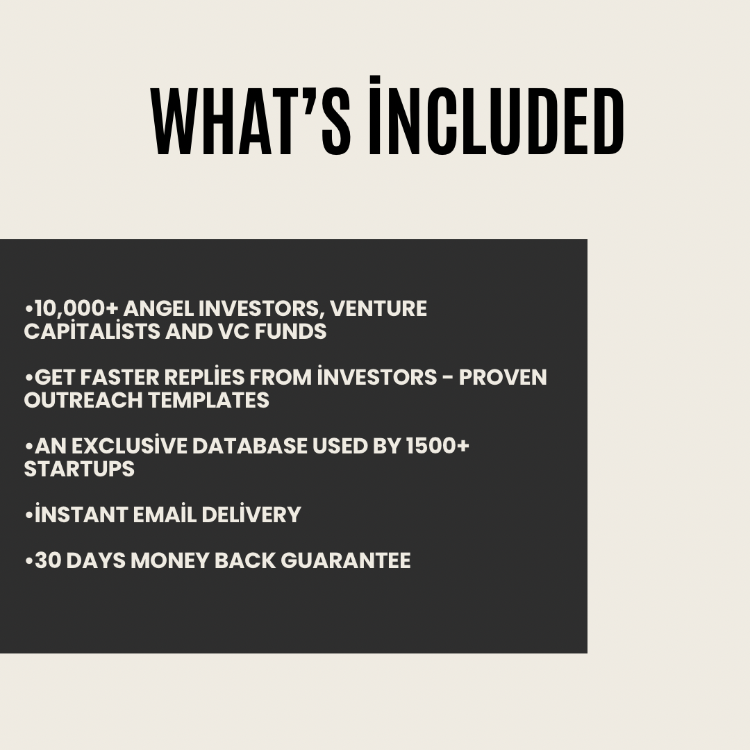 Exclusive Database of 10,000+ Investors (Angel Investors List)